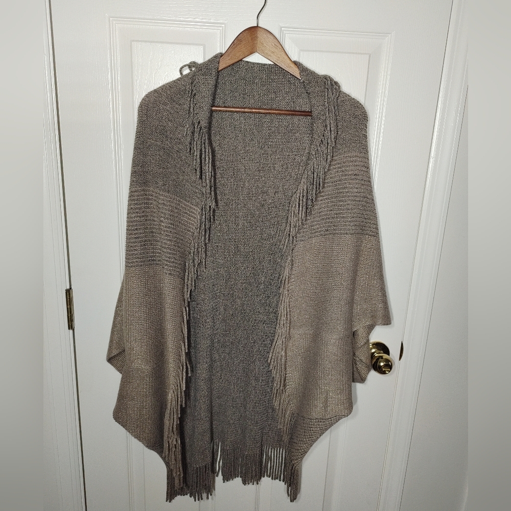Fringe Poncho/Ruana Sweater - Picture 3 of 9
